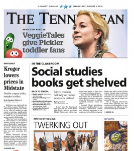 《田纳西人报》在头版刊登了一篇关于广告公司克罗格超市低价的报道。