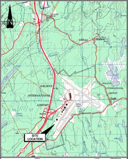 一张显示机场地下水污染地点的地图