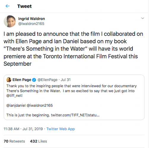 艾伦·佩奇和英格丽·沃尔德伦的推特