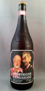 一瓶“Shawinigan Handshake”啤酒，展示了Jean窒息的Don Cherry。