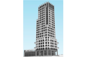 Westwood拟建的罗比街23层大楼效果图。照片：架构49.