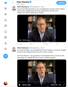 彼得·麦凯在推特上谈论枪支禁令