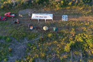 北山反对者以空中喷洒除草剂“占领”营地。照片:杜克大学的卡斯滕