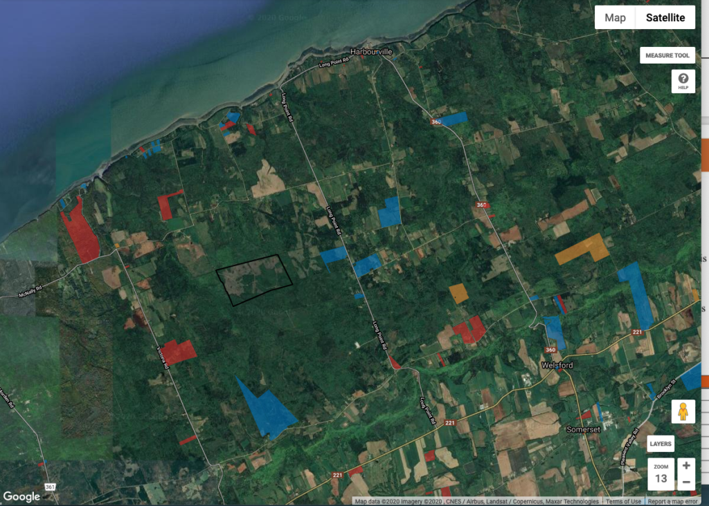 从NS视点拍摄的谷歌地块喷洒图像