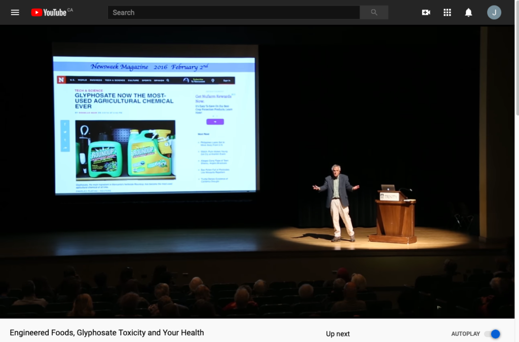 蒂埃里Vrain博士谈到草甘膦在伊利诺伊州在2018年的风险