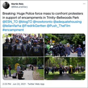 Martin Reis的推文，有四张抗议的多伦多照片。
