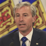 Premier designate Tim Houston speaks at a press conference.