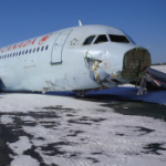 一个坠毁的航空飞机。