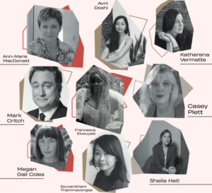 后记文学节的海报，附有9位特邀作家的照片