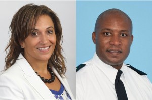 安琪拉和迪恩·西蒙斯的照片。安吉拉·西蒙兹是一名自由的法律硕士，迪恩·西蒙兹是哈利法克斯地区警察的一名高级官员。