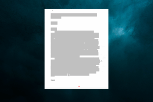 一份完全用灰色编辑的文件，漂浮在神秘的深蓝色背景上