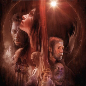 “锡罐”的海报，展示了一群不同年龄的人，用一种天马行空的红色和黑色蒙太奇手法