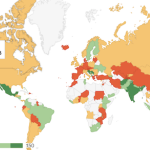 一张多色的世界地图