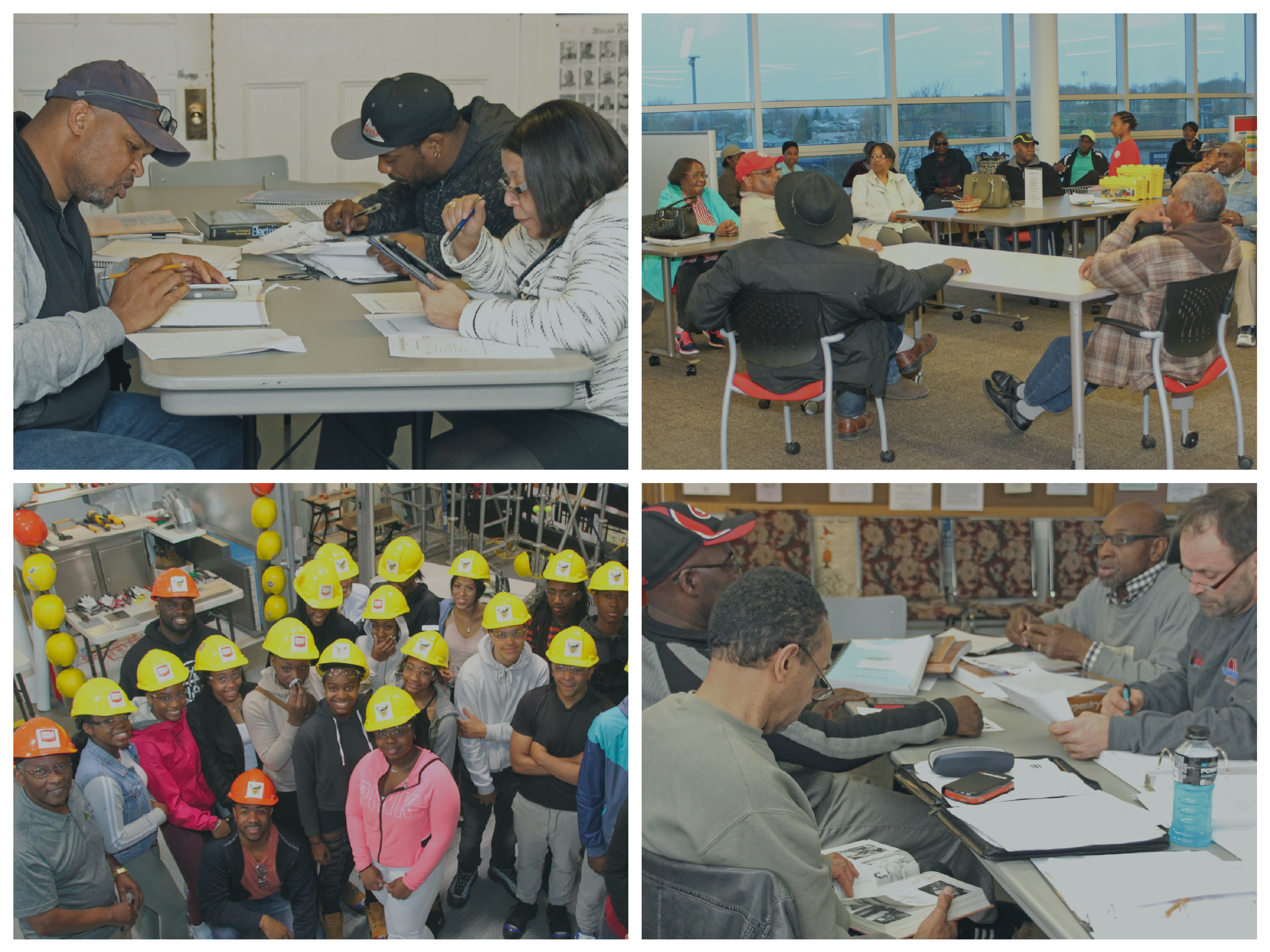 Four photos of Black participants taking part in the East Preston Empoerment Academy (EPEA) program(s)
