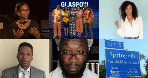 黑色新闻文件，第12周拼贴专题照片:卡罗琳·赖特;《家族恩怨》中的格拉斯哥家族，维妮莎·安托万，德韦恩·普罗沃，道格帕特博士，斯普林希尔5号出口标志