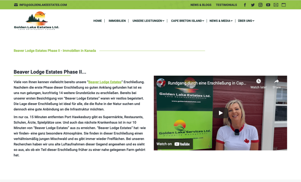 金湖庄园海狸小屋第二期的截图。这个镜头用德语描述了第二阶段。