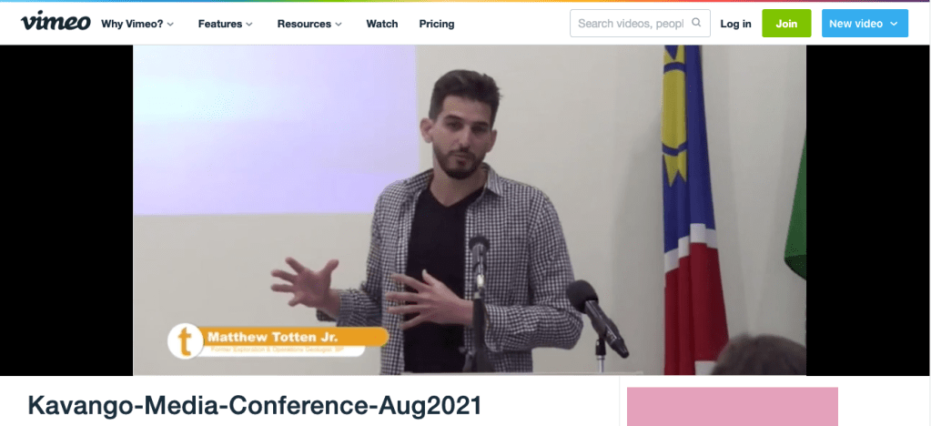 马修·托滕在非洲考察的媒体发布会上说