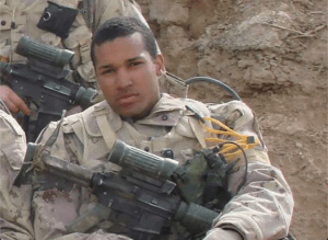 A photo of Lionel Desmond on tour in Afghanistan.