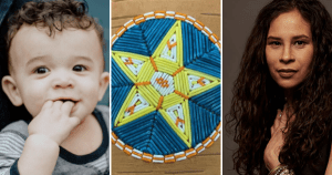 三张照片:一个快乐的孩子，羽毛笔做的星星，艾尔·琼斯