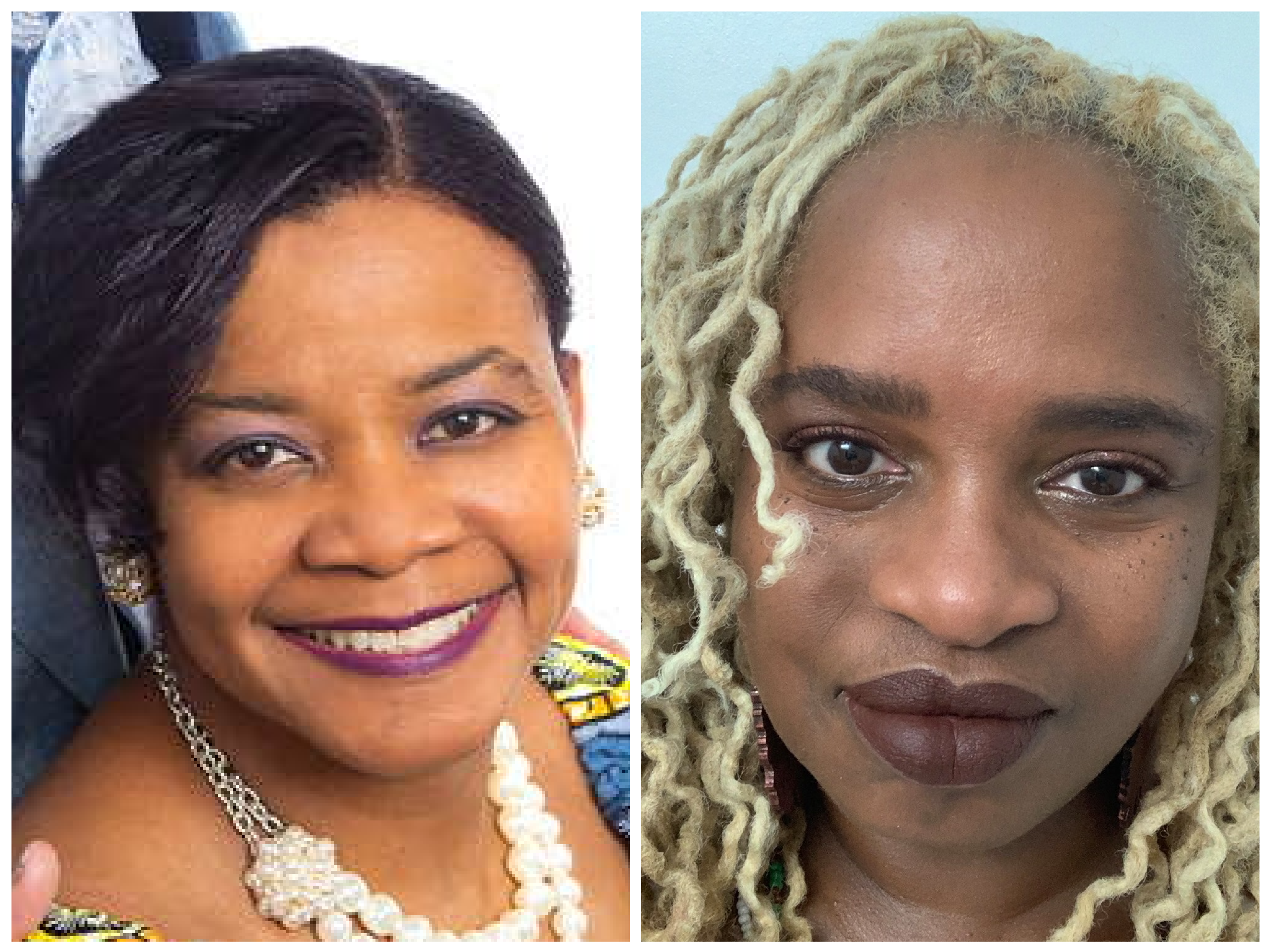 这是两张黑人女士的近距离照片的拼贴画，她们是Késa·门罗-安德森博士和奥米索·德莱顿博士