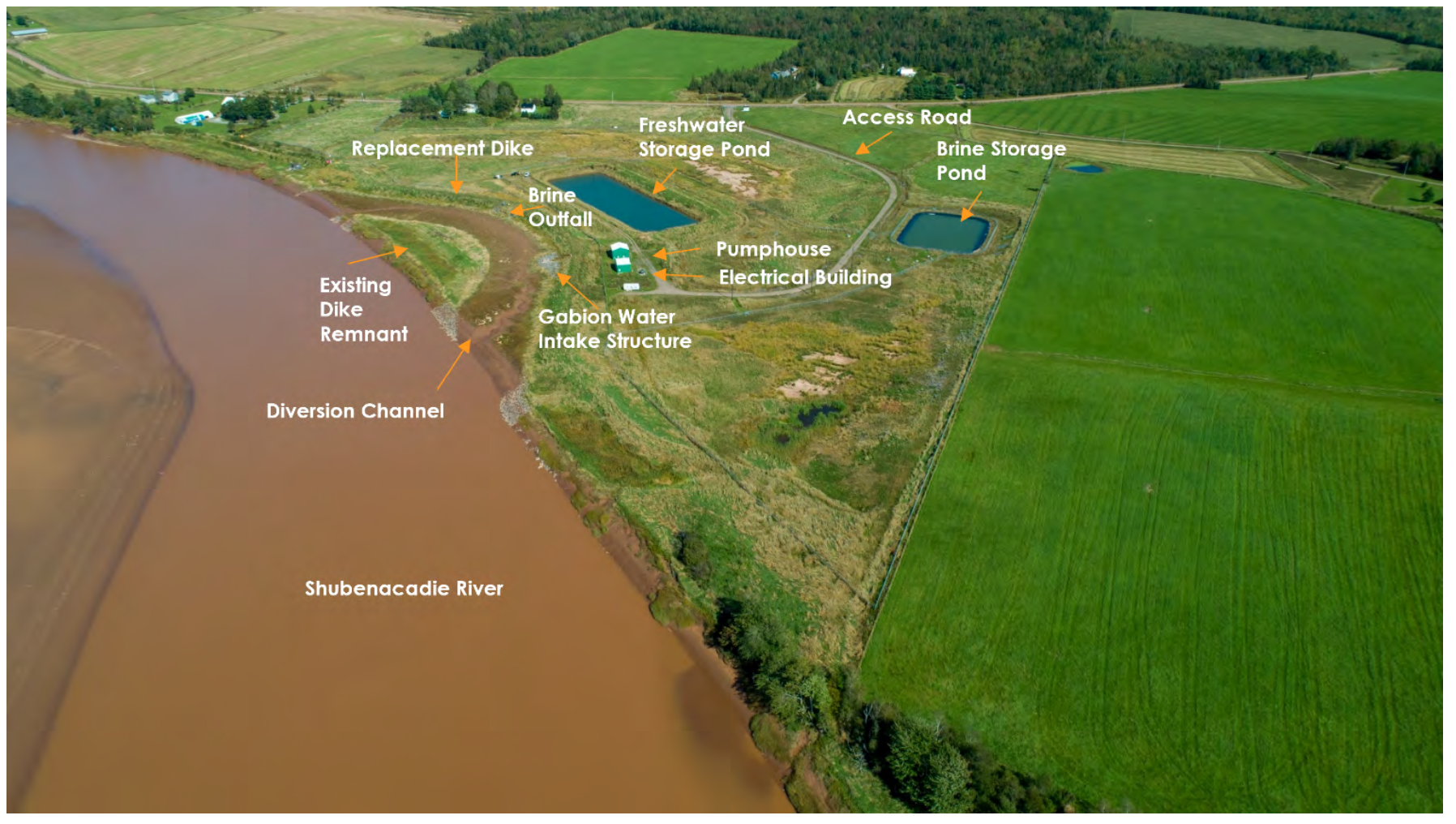 河边的建筑物和坦克