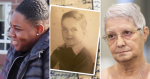 Three photos from this week's articles: a Black woman smiling, a young white boy in a sepia photograph, and an older white woman looking rather sad