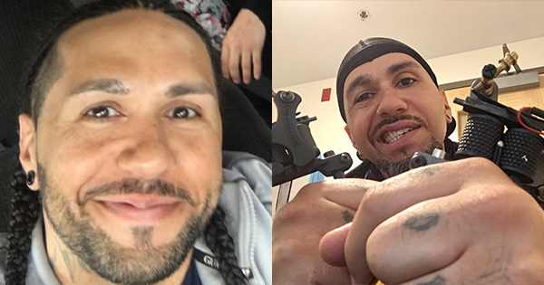 两张照片，黑人的近照