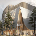 拟建美术馆的宏伟建筑的效果图