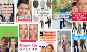 图片来自Pinterest，是针对40岁以上女性(也被称为“大龄女性”)的化妆和时尚建议。