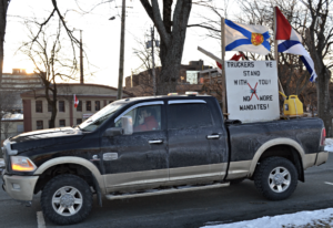 A supporter's vehicle staying 