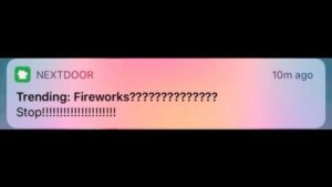 一个社交媒体帖子上写着“热门:烟花。停! !”