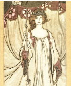 一个穿得像仙女的女人的插图