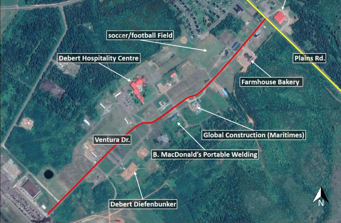 德伯特的卫星照片，有注释