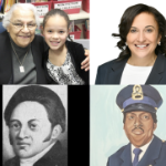 四张黑人的照片，两张是照片，一幅是旧插图，一幅是油画