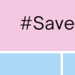 粉红色和蓝色的方块，文本阅读标签保存