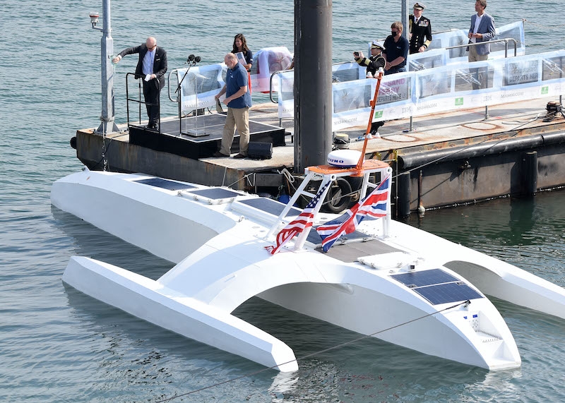 a small boat or a ship, which actually looks slightly like a catamaran