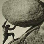 西西弗斯将巨石滚动到山上