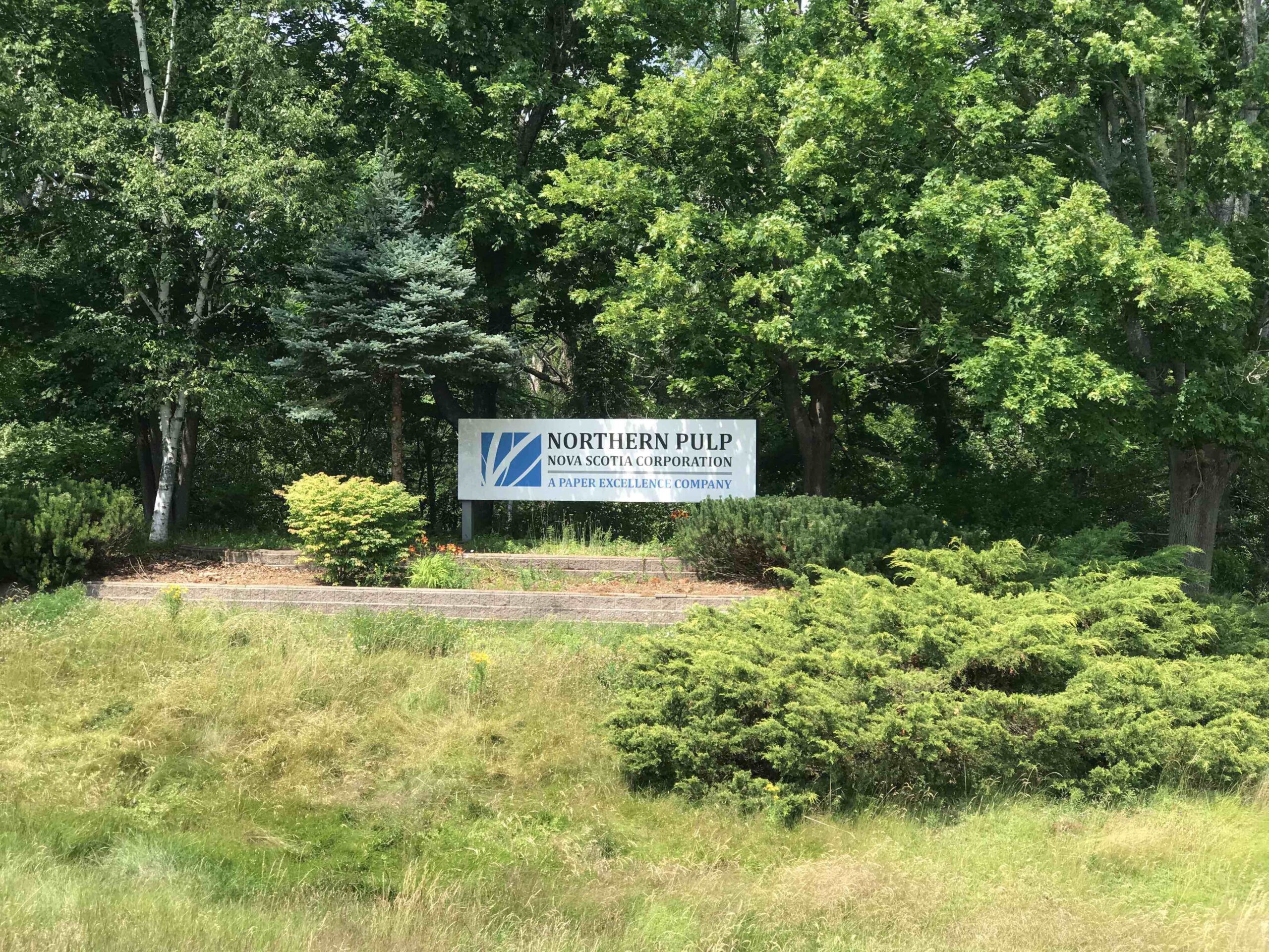 Sign for Northern Pulp Nova Scotia Corporation A Paper Excellence Company. Photo: Joan baxter