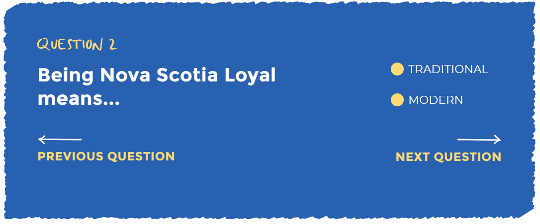 测验问题:忠诚新斯科舍省意味着1)传统2)现代