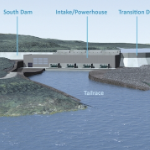 An illustration of Muskrat Falls damn