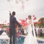 Two white people get married in a lavish wedding