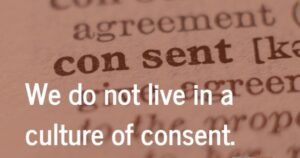 这幅图告诉我们，我们生活在一个不同意的文化中。背景是一张“同意”的字典定义的照片。